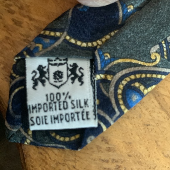 MMA METROPOLITAN MUSEUM OF ART VINTAGE NECKTIE,100% SILK, VINTAGE TEXTILE PRINT - Picture 6 of 10